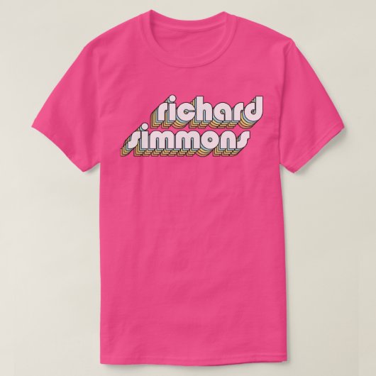 Richard Simmons Retro Rainbow Typography Faded Sty T-shirt (Design voorkant)