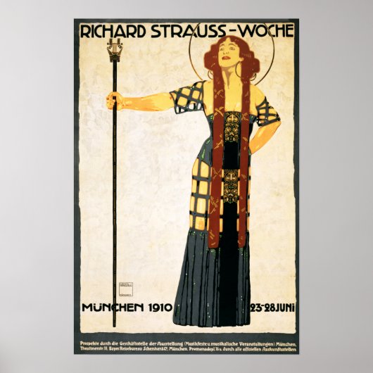 RICHARD STRAUSS WOCHE German Ad Ludwig Hohlwein Poster (Voorkant)