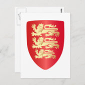 Richard the Lion Heart Shield in red+faux gold Briefkaart (Voorkant / Achterkant)