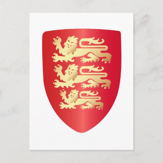 Richard the Lion Heart Shield in red+faux gold Briefkaart (Voorkant)