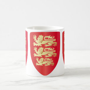 Richard the Lion Heart Shield in red+faux gold Koffiemok