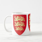 Richard the Lion Heart Shield in red+faux gold Koffiemok (Links)