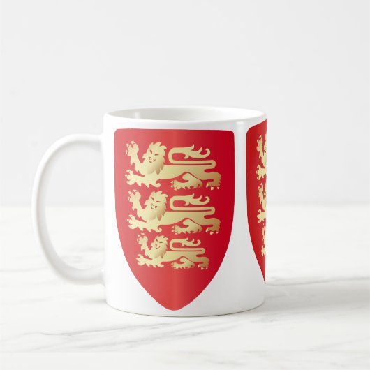 Richard the Lion Heart Shield in red+faux gold Koffiemok (Links)