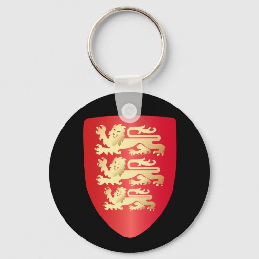 Richard the Lion Heart Shield in red+faux gold Sleutelhanger (Voorkant)