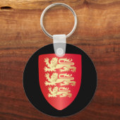Richard the Lion Heart Shield in red+faux gold Sleutelhanger (Voorkant)