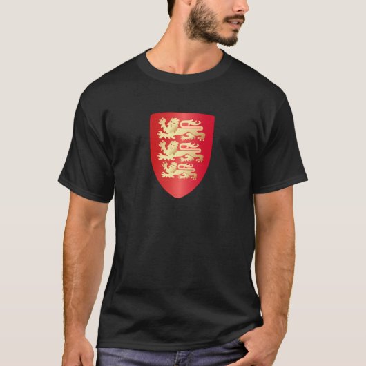 Richard the Lion Heart Shield in red+faux gold T-shirt (Voorkant)