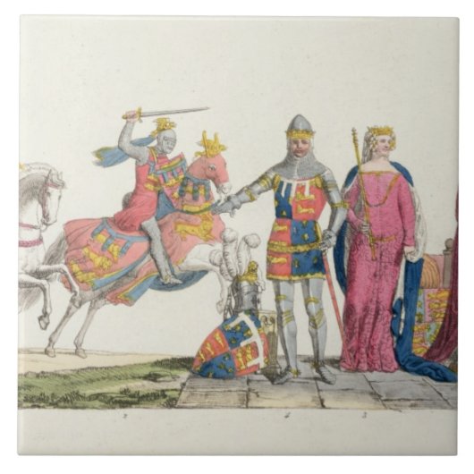 Richard the Lionhart, John of Gaunt, Edward III, Tegeltje (Voorkant)
