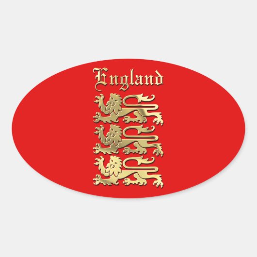 Richard the Lionharts Royal Arms of England Ovale Sticker (Voorkant)
