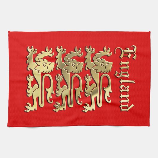 Richard the Lionharts Royal Arms of England Theedoek (Horizontaal)