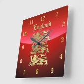 Richard the Lionharts Royal Arms of England Vierkante Klok (Hoek)