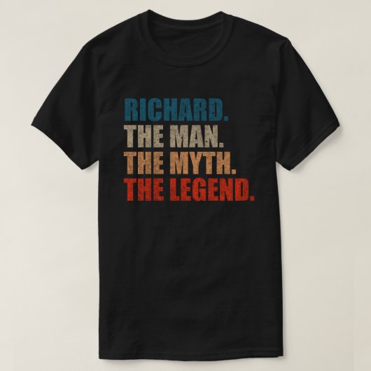 Richard The Man The Myth The Legend T-shirt (Design voorkant)