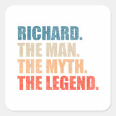 Richard The Man The Myth The Legend Vierkante Sticker (Voorkant)