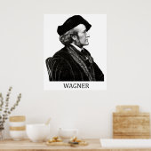 Richard Wagner, black Poster (Keuken)