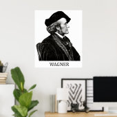 Richard Wagner, black Poster (Thuiskantoor)