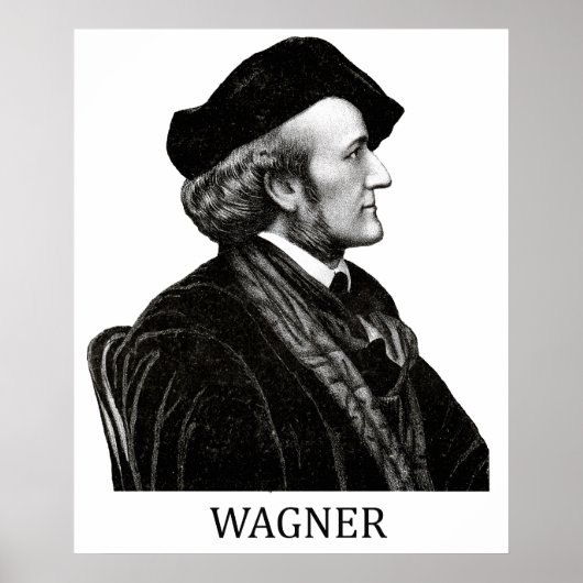 Richard Wagner, black Poster (Voorkant)