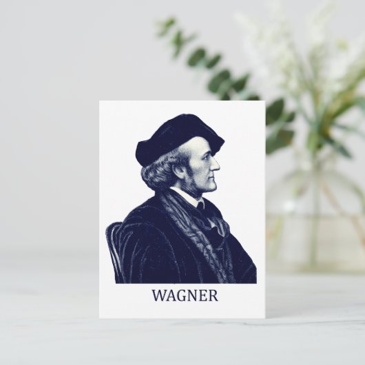 Richard Wagner, blauw Briefkaart (Staand voorkant)