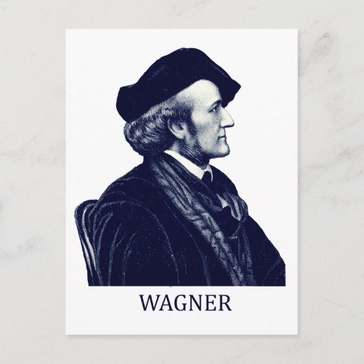 Richard Wagner, blauw Briefkaart (Voorkant)