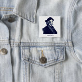 Richard Wagner, blauw Vierkante Button 5,1 Cm (In situ)
