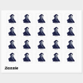 Richard Wagner, blauw Vierkante Sticker (Vel)