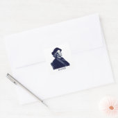 Richard Wagner, blauw Vierkante Sticker (Envelop)