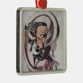 Richard Wagner die de trommel van de wereld splits Metalen Ornament (Rechts)