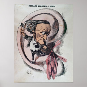 Richard Wagner die de trommel van de wereld splits Poster