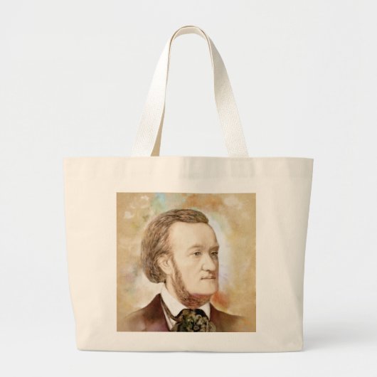 Richard Wagner im Aquarell Stil Grote Tote Bag (Voorkant)