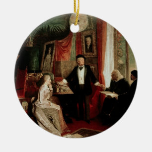 Richard Wagner met Franz Liszt en Liszt's dochter Keramisch Ornament