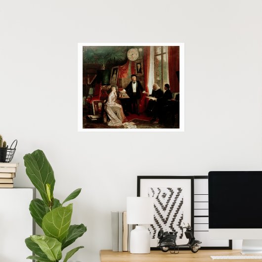 Richard Wagner met Franz Liszt en Liszt's dochter Poster (Thuiskantoor)
