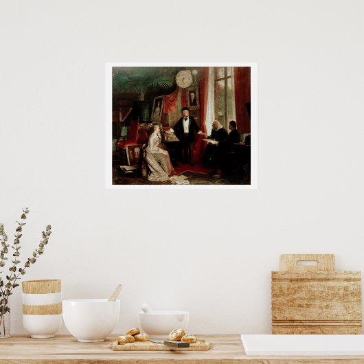 Richard Wagner met Franz Liszt en Liszt's dochter Poster (Keuken)