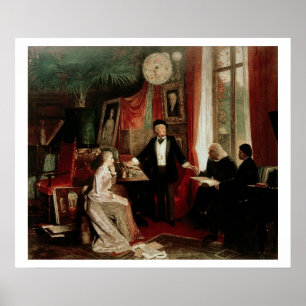 Richard Wagner met Franz Liszt en Liszt's dochter Poster