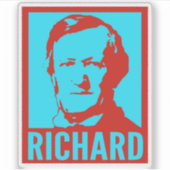 Richard Wagner Pop Kunstportret Custom Cut Vinyl Sticker (Voorkant)