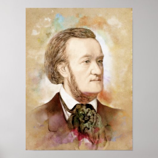 Richard Wagner Portrait im Aquarell Style Poster (Voorkant)