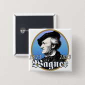 Richard Wagner Vierkante Button 5,1 Cm (Voorkant /achterkant)