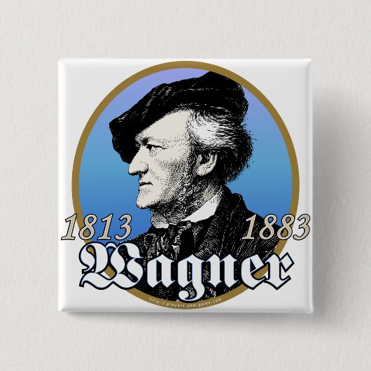 Richard Wagner Vierkante Button 5,1 Cm (Voorkant)