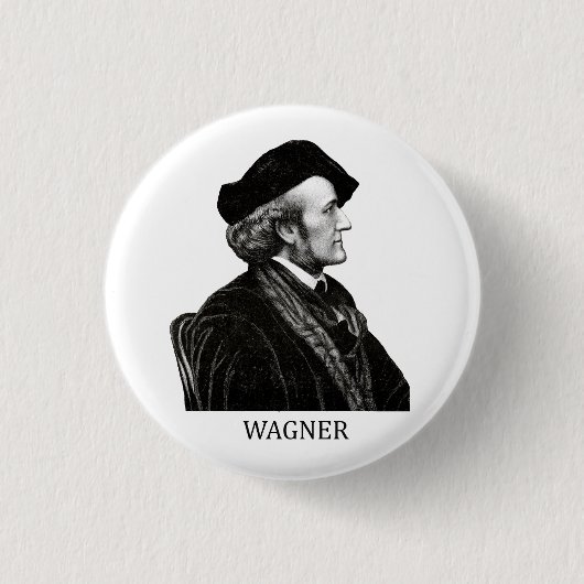 Richard Wagner, zwart Ronde Button 3,2 Cm (Voorkant)