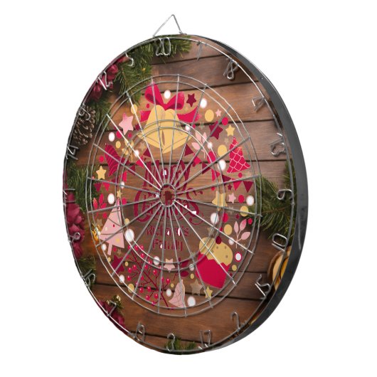 Richard's Familie Prettig Kerst Dartbord (Voorkant Rechts)