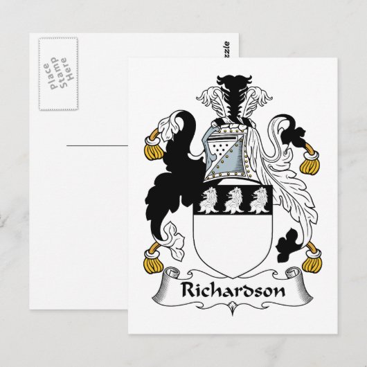 Richardson Family Crest Briefkaart (Voorkant / Achterkant)