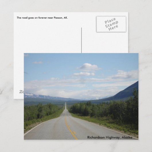 Richardson Highway, Alaska Briefkaart (Voorkant / Achterkant)