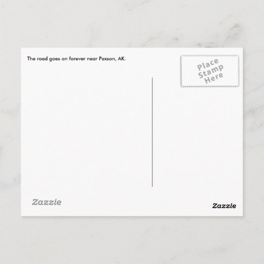 Richardson Highway, Alaska Briefkaart (Achterkant)