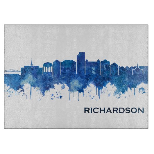 Richardson Texas Skyline Blue Snijplank (Voorkant)