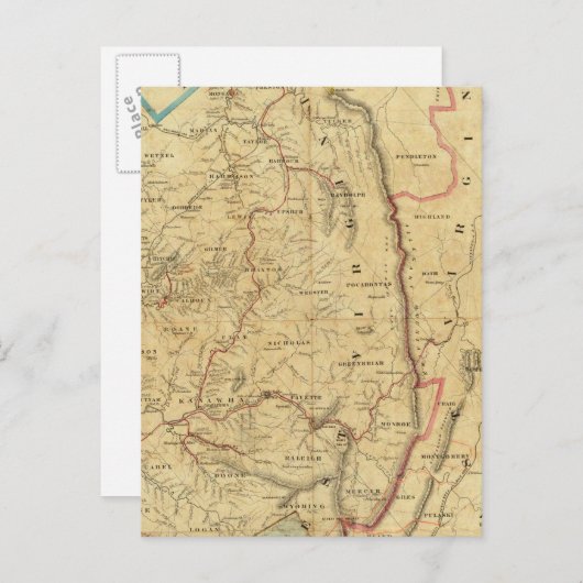 Richardson's Kaart van West Virginia (Voorkant / Achterkant)