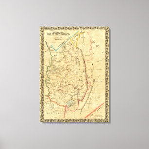 Richardson's Kaart van West Virginia Canvas Afdruk