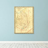 Richardson's Kaart van West Virginia Canvas Afdruk (Insitu (Houten vloer))