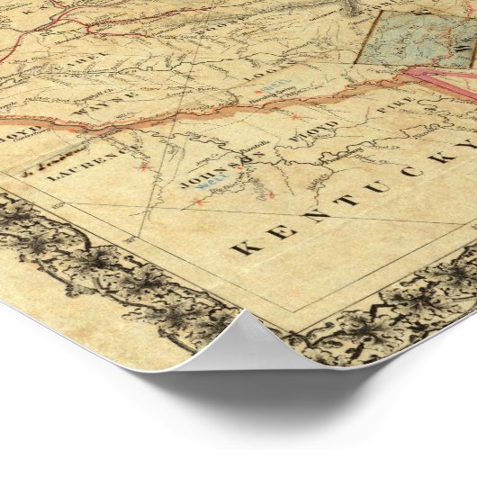 Richardson's Kaart van West Virginia Poster (Hoek)