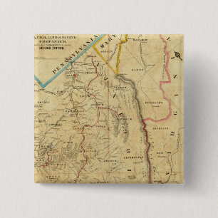 Richardson's Kaart van West Virginia Vierkante Button 5,1 Cm