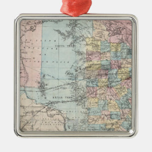 Richardson's nieuwe kaart van de staat Texas Metalen Ornament