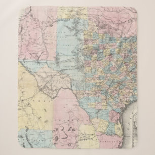 Richardson's nieuwe kaart van de staat Texas Sherpa Deken
