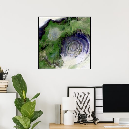 Richat Structure Mauritania Afrika Poster (Thuiskantoor)