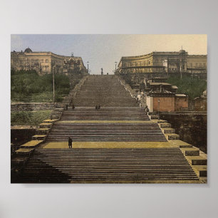 Richelieu Stair, Odessa, Rusland (Oekraïne) c Poster